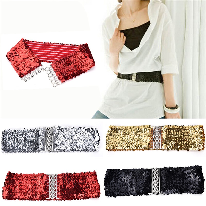 1pc-Free-Size-Shinny-Wide-Stretch-Belt-Women-Cummerbund-High-Fashion-Metallic-Sequin-Women-Dress-Belts-2