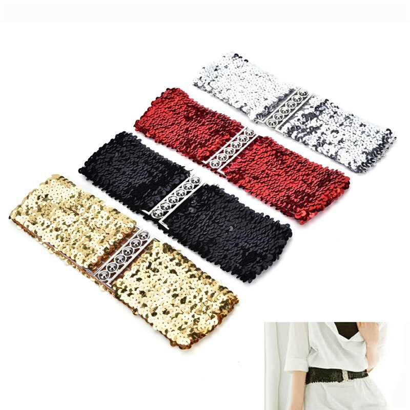 1pc-Free-Size-Shinny-Wide-Stretch-Belt-Women-Cummerbund-High-Fashion-Metallic-Sequin-Women-Dress-Belts-3