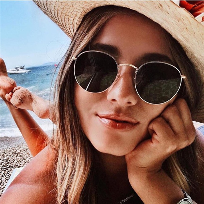 Metal Small Round Sunglasses For Beach