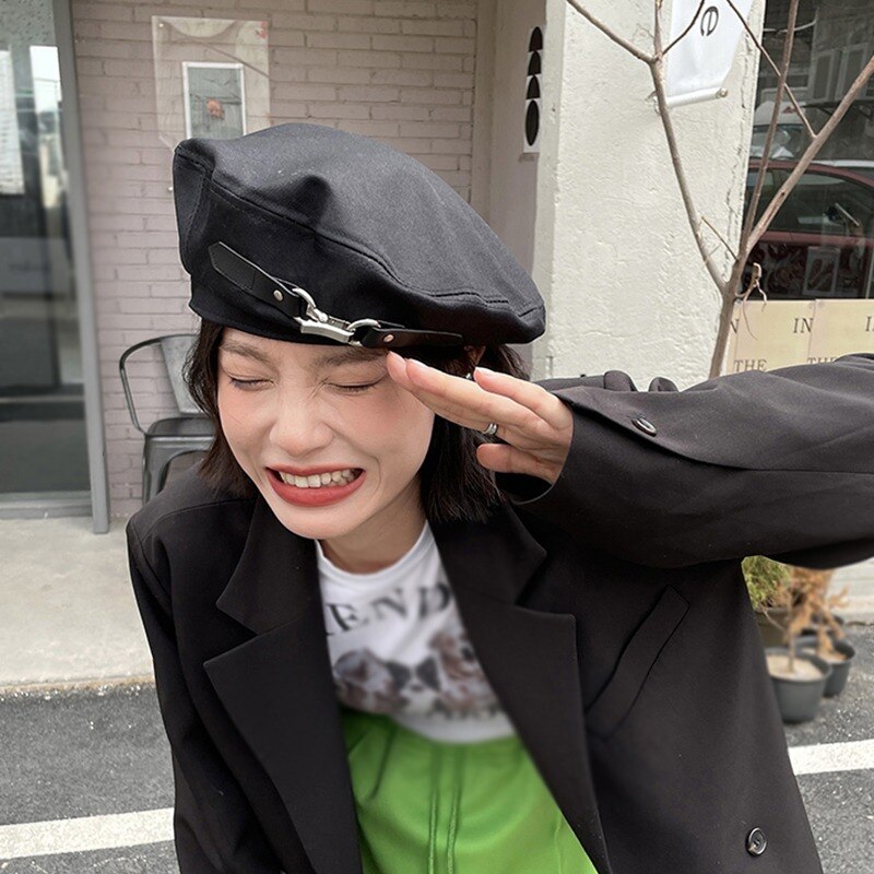 Autumn-Beret-Bucket-Hat-Harajuku-Punk-Gothic-Metal-Ring-PU-Belt-Chain-Black-Hat-MenChic-Streetwear-3