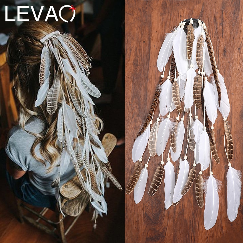 Levao Indian Festival Tassel Feather Hair Combs Hairpins