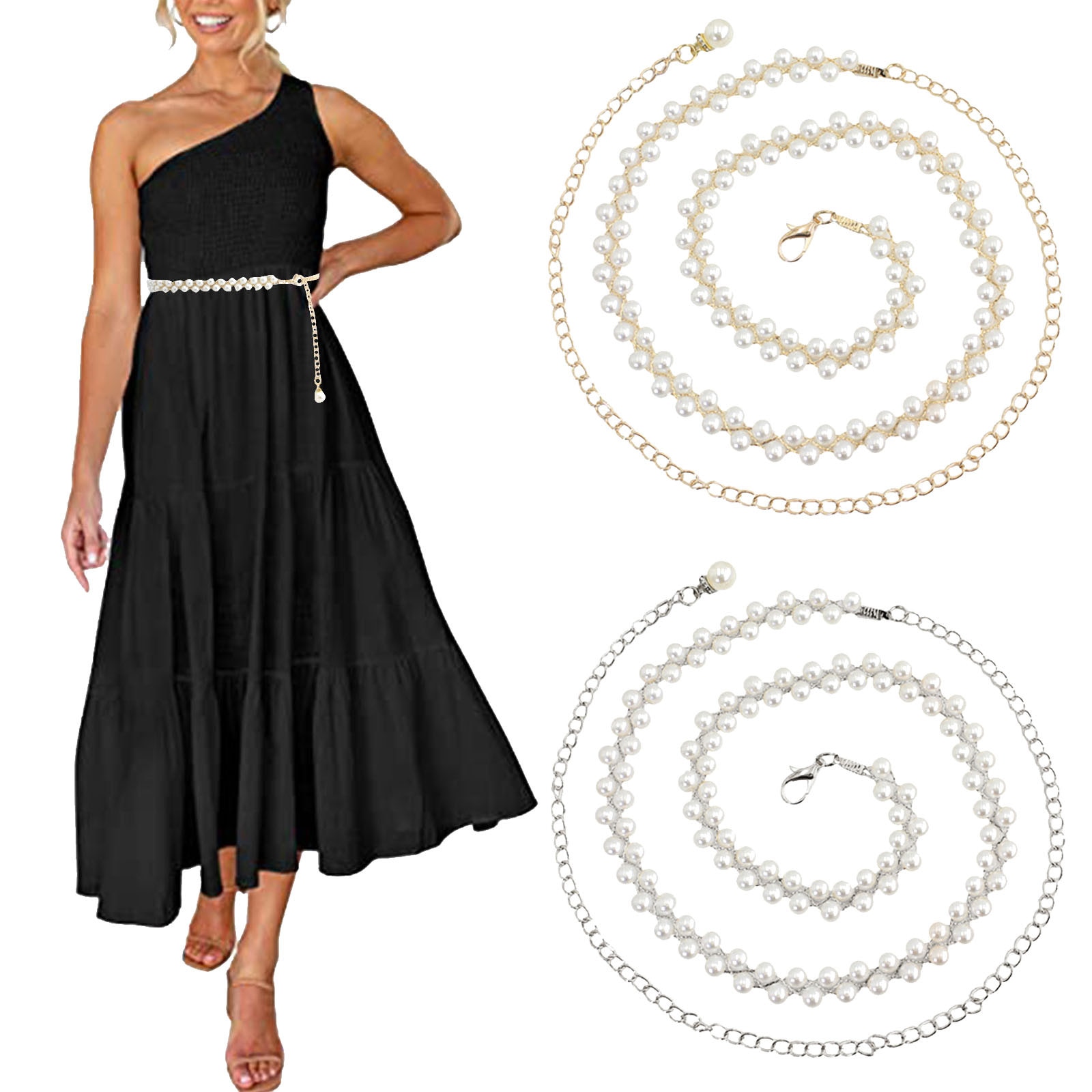 Pearl Waist Chain Ladies Thin Belt Korean Style